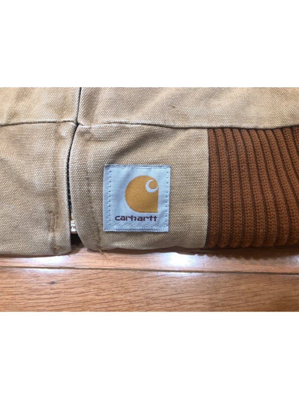VTG Carhartt J13 Made USA Brown Duck Canvas Jacket Red Quilt Lined Size XL - Picture 11 of 14